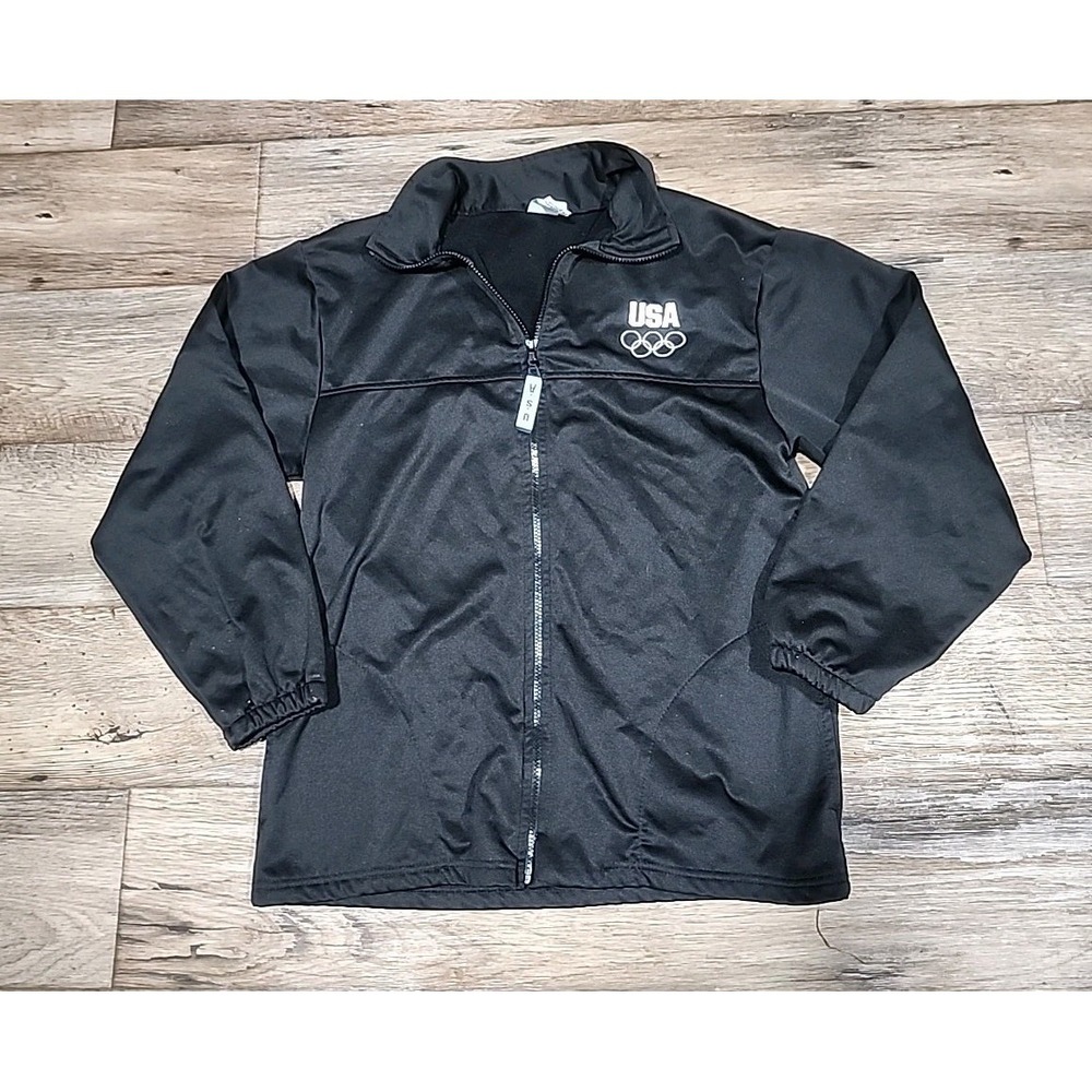 Team USA Olympics Full Zip Jacket Men's Size Large Black Long Sleeve